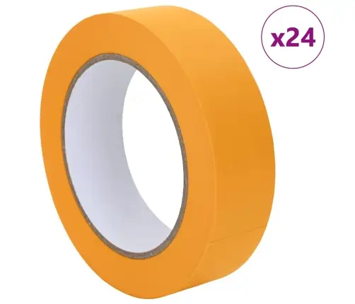 Gleznotāja Maskēšanas Lentes 24 Pcs Dzeltena 30Mm X 50M Papīrs Vidaxl
