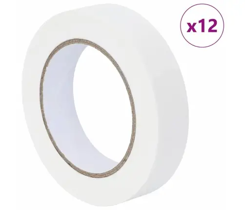 Gleznotāja Maskēšanas Lentes 12 Pcs Balts 25Mm X 50M Papīrs Vidaxl