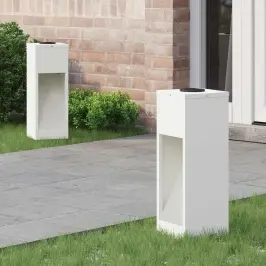Saules Led Ceļa Gaisma 2 Pcs Balts Auksti Velmēts Tērauds Vidaxl