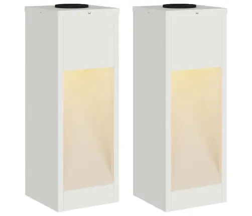 Saules Led Ceļa Gaisma 2 Pcs Balts Auksti Velmēts Tērauds Vidaxl
