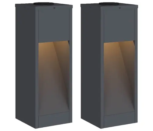 Saules Led Ceļa Gaisma 2 Pcs Antracīts Auksti Velmēts Tērauds Vidaxl