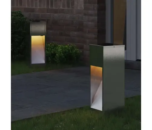 Saulės Led Takų Šviestuvas 2 Pcs Sidabro Nerūdijantis Plienas