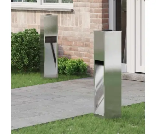 Saulės Led Takų Šviestuvas 2 Pcs Sidabro Nerūdijantis Plienas