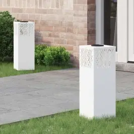 Saules Led Ceļa Gaisma 2 Pcs Balts Auksti Velmēts Tērauds Vidaxl