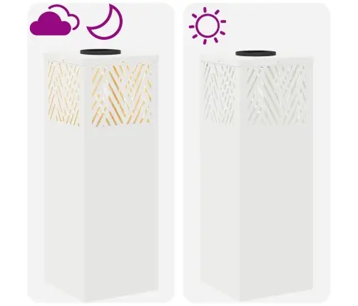 Saules Led Ceļa Gaisma 2 Pcs Balts Auksti Velmēts Tērauds Vidaxl