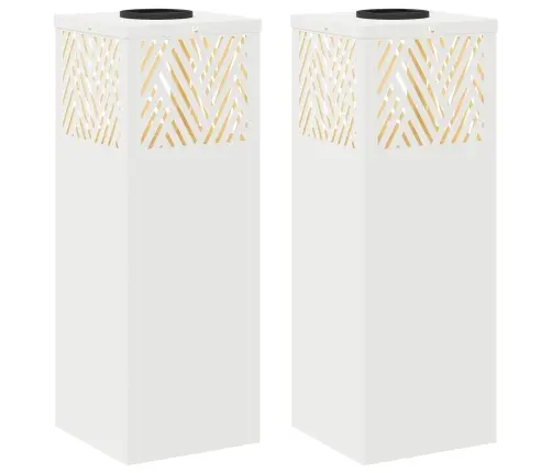 Saules Led Ceļa Gaisma 2 Pcs Balts Auksti Velmēts Tērauds Vidaxl