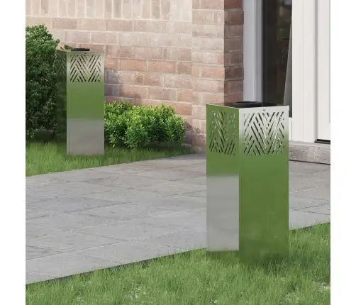 Saulės Led Šaligatvio Šviesa 2 Pcs Sidabro Cinkuotas