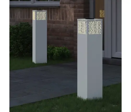 Saules Led Ceļa Gaisma 2 Pcs Balts Auksti Velmēts Tērauds Vidaxl