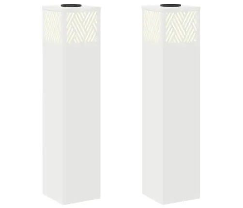 Saules Led Ceļa Gaisma 2 Pcs Balts Auksti Velmēts Tērauds Vidaxl