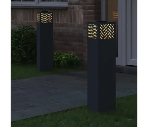 Saules Led Ceļa Gaisma 2 Pcs Antracīts Auksti Velmēts Tērauds Vidaxl