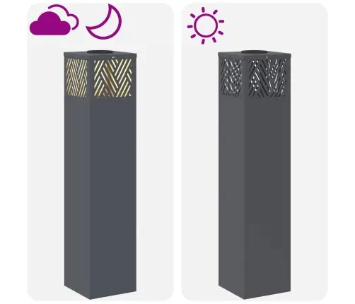 Saules Led Ceļa Gaisma 2 Pcs Antracīts Auksti Velmēts Tērauds Vidaxl