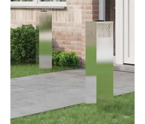 Saulės Led Šaligatvio Šviesa 2 Pcs Sidabro Nerūdijantis Plienas