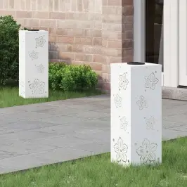 Saules Led Ceļa Gaisma 2 Pcs Balts Auksti Velmēts Tērauds Vidaxl