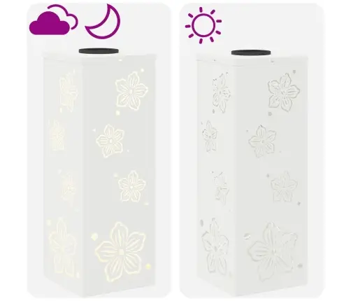 Saules Led Ceļa Gaisma 2 Pcs Balts Auksti Velmēts Tērauds Vidaxl