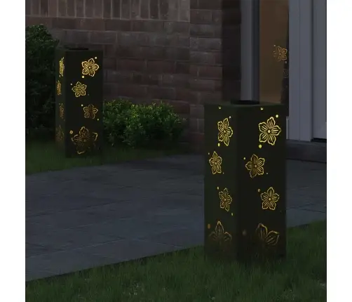 Saules Led Ceļa Gaisma 2 Pcs Olīvu Zaļš Auksti Velmēts Tērauds Vidaxl