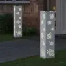 Saules Led Ceļa Gaisma 2 Pcs Balts Auksti Velmēts Tērauds Vidaxl