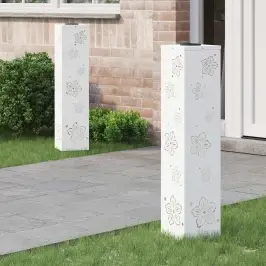 Saules Led Ceļa Gaisma 2 Pcs Balts Auksti Velmēts Tērauds Vidaxl