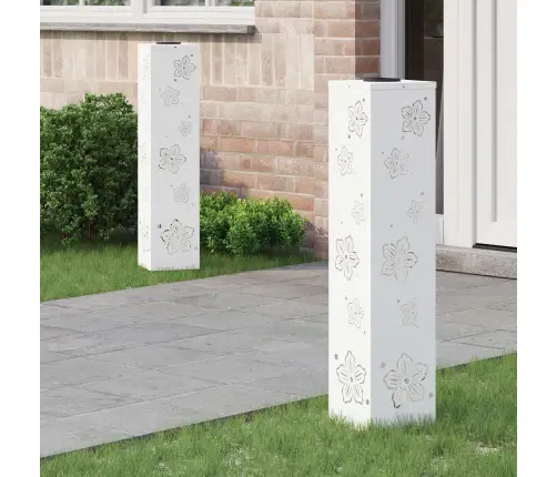 Saules Led Ceļa Gaisma 2 Pcs Balts Auksti Velmēts Tērauds Vidaxl