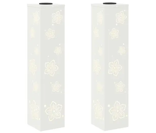 Saules Led Ceļa Gaisma 2 Pcs Balts Auksti Velmēts Tērauds Vidaxl