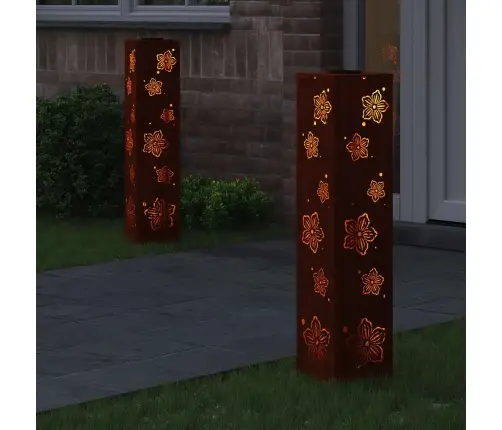 Päikese Led Käigutee Tuli 2 Pcs Rooste Terase Tüüp