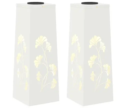 Saules Led Ceļa Gaisma 2 Pcs Balts Auksti Velmēts Tērauds Vidaxl