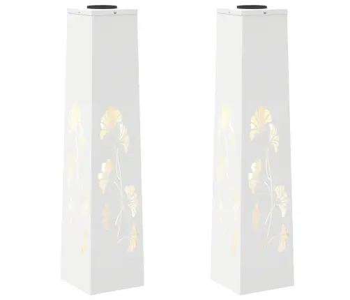 Saules Led Ceļa Gaisma 2 Pcs Balts Auksti Velmēts Tērauds Vidaxl
