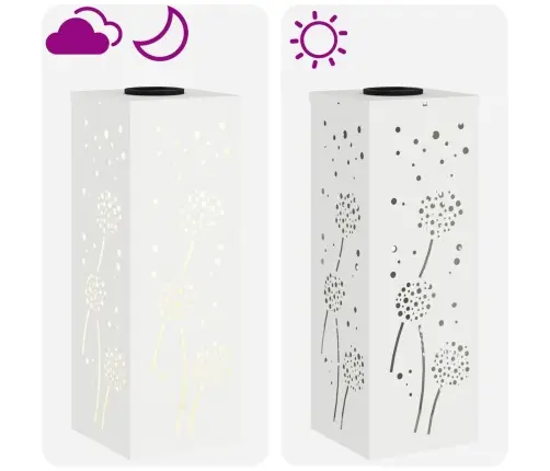 Saules Led Ceļa Gaisma 2 Pcs Balts Auksti Velmēts Tērauds Vidaxl