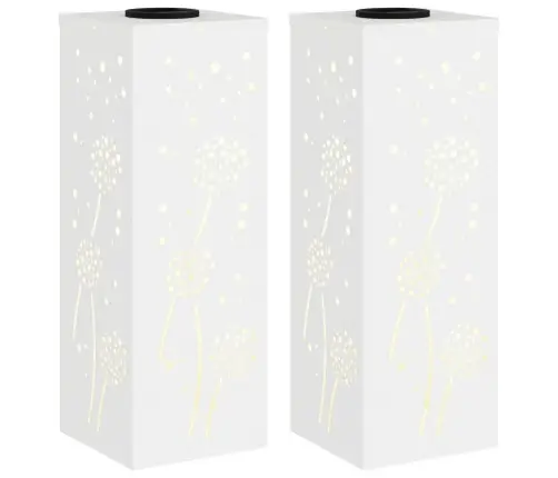 Saules Led Ceļa Gaisma 2 Pcs Balts Auksti Velmēts Tērauds Vidaxl