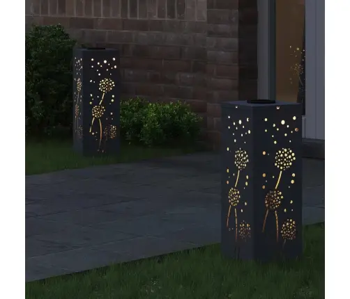 Saules Led Ceļa Gaisma 2 Pcs Antracīts Auksti Velmēts Tērauds Vidaxl