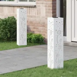 Saules Led Ceļa Gaisma 2 Pcs Balts Auksti Velmēts Tērauds Vidaxl