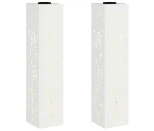 Saules Led Ceļa Gaisma 2 Pcs Balts Auksti Velmēts Tērauds Vidaxl