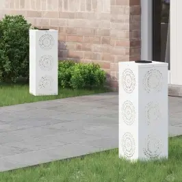 Saules Led Ceļa Gaisma 2 Pcs Balts Auksti Velmēts Tērauds Vidaxl