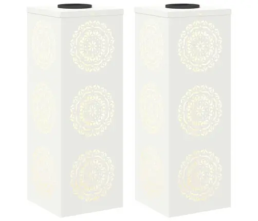 Saules Led Ceļa Gaisma 2 Pcs Balts Auksti Velmēts Tērauds Vidaxl