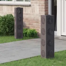 Saulės Led Šaligatvio Šviesa 2 Pcs Juoda