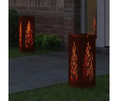 Saules Led Ceļa Gaisma 2 Pcs Bronzas Krāsa Novecināts Tērauds Vidaxl
