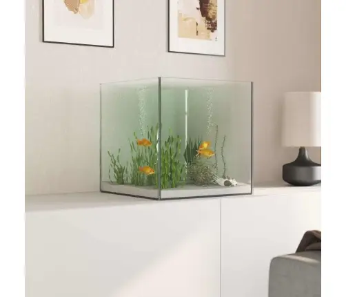 Akvārijs Ar Uzglabāšanu Balts Stikls Vidaxl