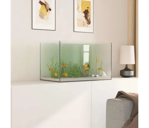 Akvārijs Ar Uzglabāšanu Balts Stikls Vidaxl