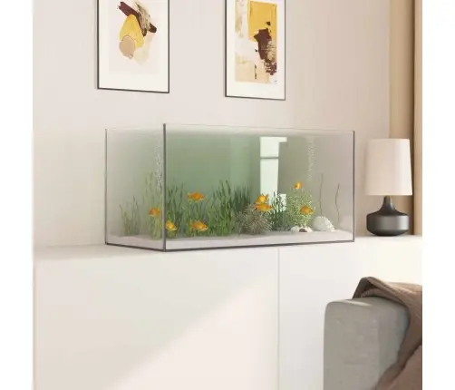 Akvārijs Ar Uzglabāšanu Balts Stikls Vidaxl