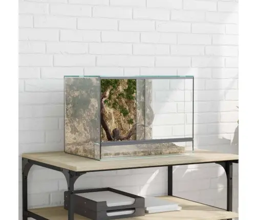 Rāpuļu Un Amfībiju Biotopi Balts 40 X 30 X 30 Cm Stikls Vidaxl