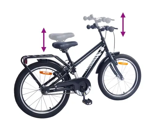 Bērnu Velosipēds 20 Collas 6-11 Gadu Vecumam Melna Vidaxl