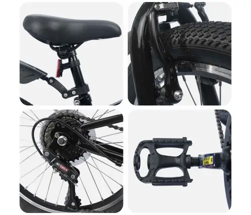 Bērnu Velosipēds 24 Collas 6-Speed No 8 Līdz 12 Gadiem Melna Vidaxl