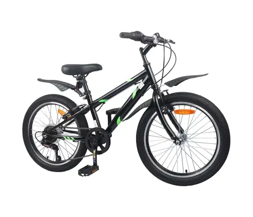 Bērnu Velosipēds 24 Collas 6-Speed No 8 Līdz 12 Gadiem Melna Vidaxl