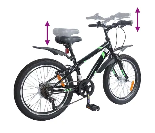 Bērnu Velosipēds 24 Collas 6-Speed No 8 Līdz 12 Gadiem Melna Vidaxl