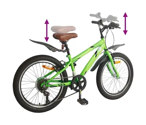 Bērnu Velosipēds 24 Collas 6-Speed No 8 Līdz 12 Gadiem Zaļa Vidaxl