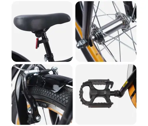 Vaikų Dviratis 20 Colių 6-11 Metų Amžiaus Oranžinė Juoda