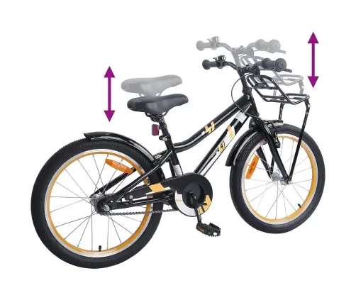 Vaikų Dviratis 20 Colių 6-11 Metų Amžiaus Oranžinė Juoda