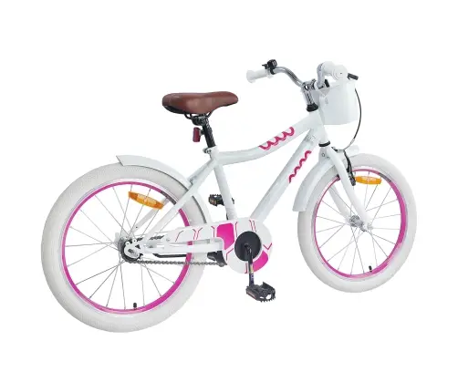Bērnu Velosipēds 20 Collas 6-11 Gadu Vecumam Balts Vidaxl