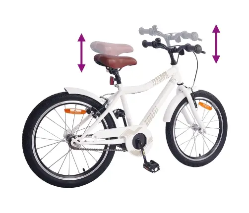 Bērnu Velosipēds 20 Collas 6-11 Gadu Vecumam Balts Vidaxl