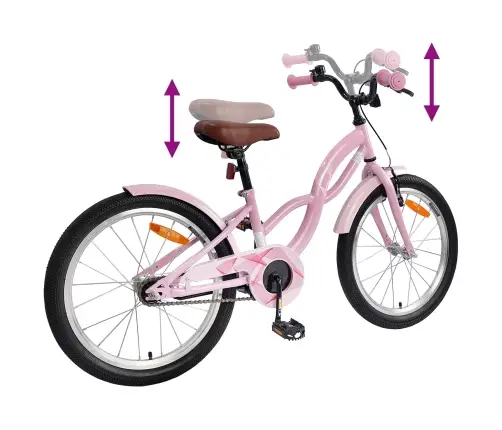 Vaikų Dviratis 20 Colių 6-11 Metų Amžiaus Šviesiai Rožinė