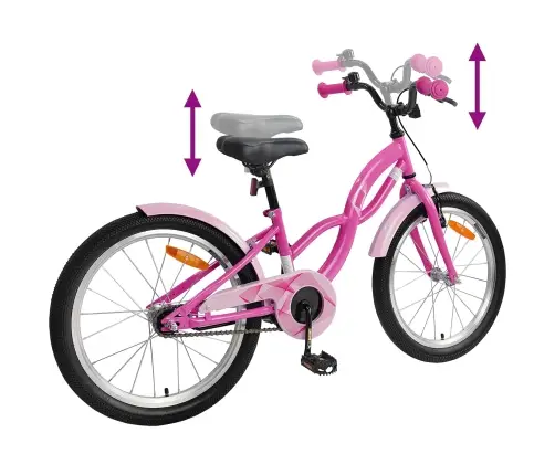 Vaikų Dviratis 20 Colių 6-11 Metų Amžiaus Tamsiai Rožinė